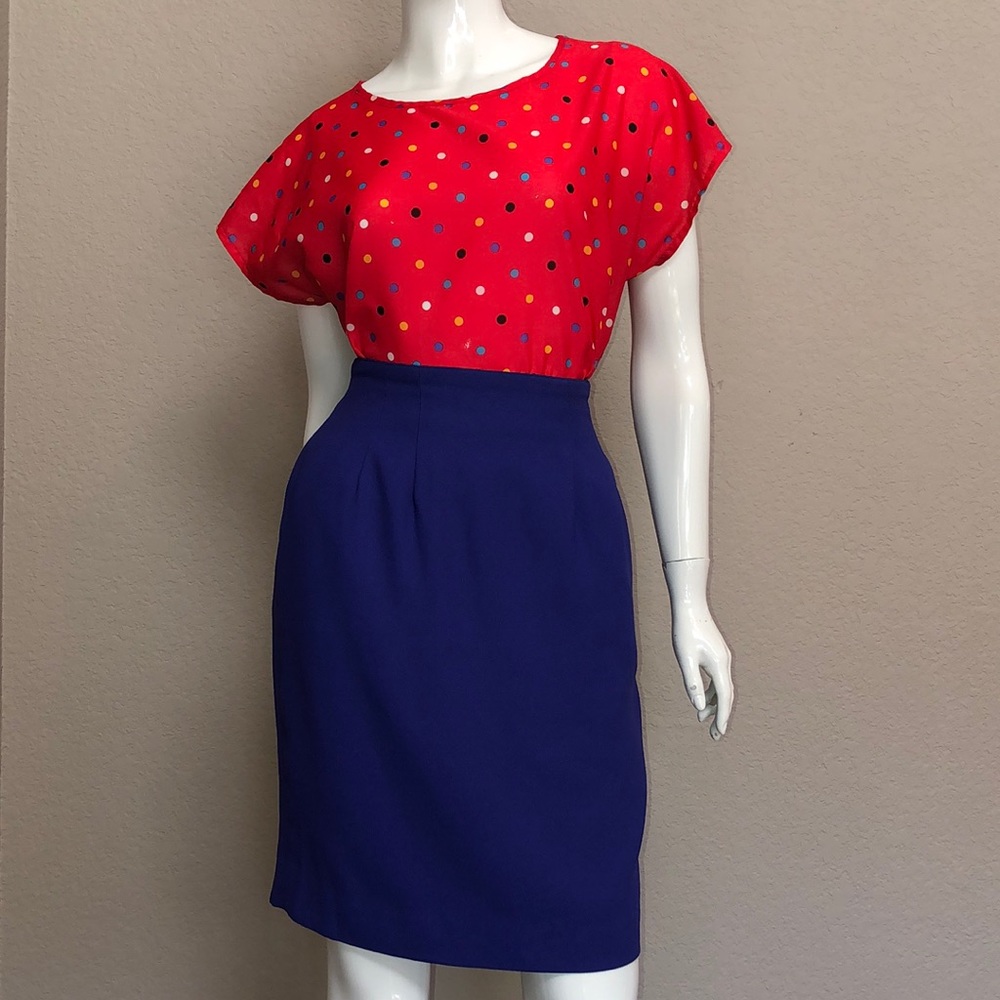 Vintage High-waisted Pencil Skirt SZ 6 Periwinkle